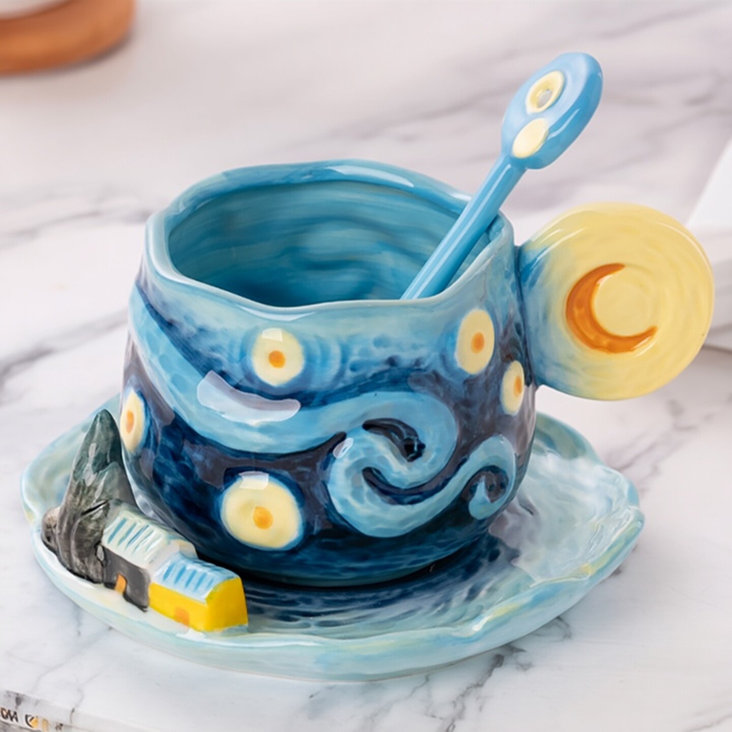 Hand Painted Van Gogh Ceramic  - Coffee Tea Van review and price