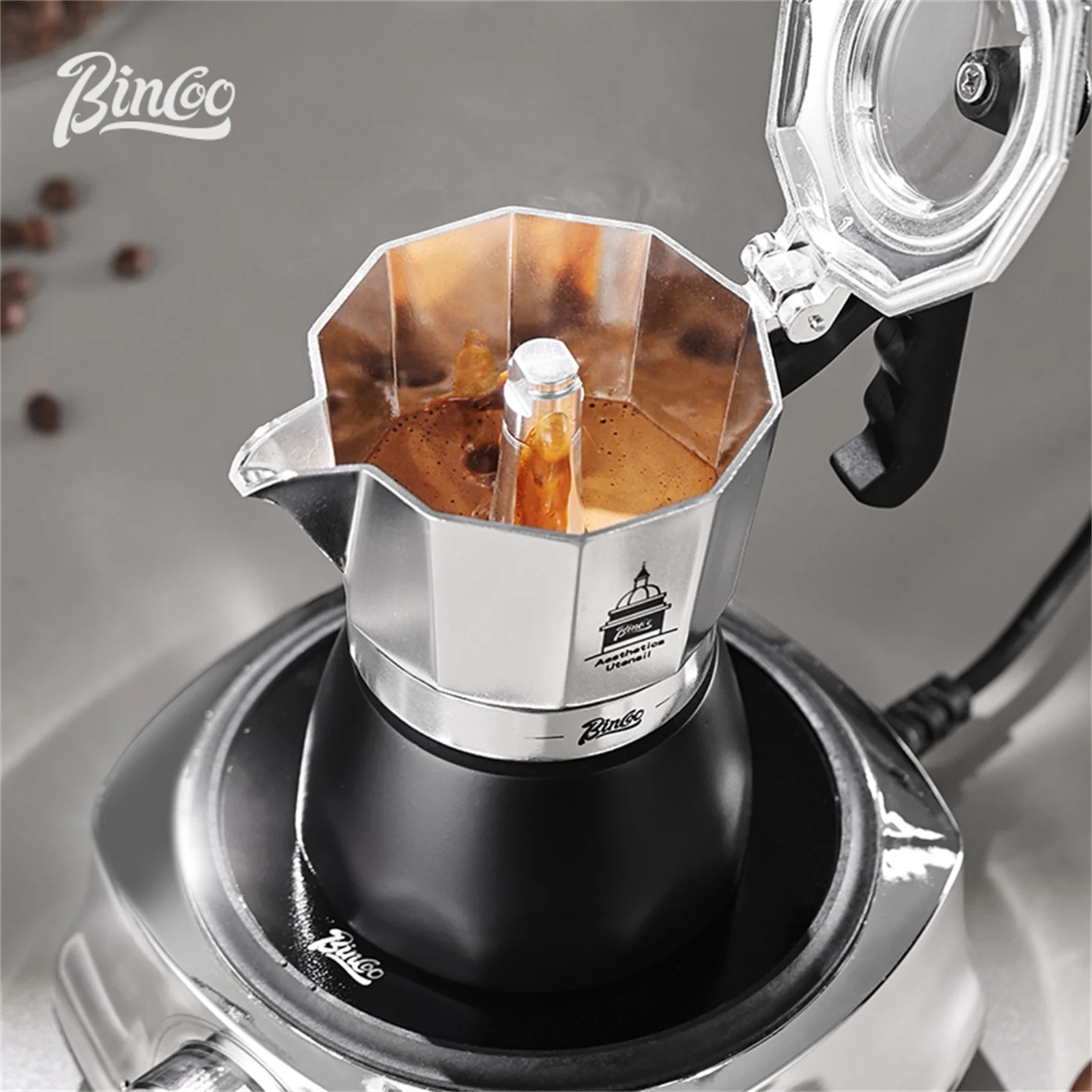 BINCOO Double Valve Moka Pot，E - Coffee Tea Espresso review and price