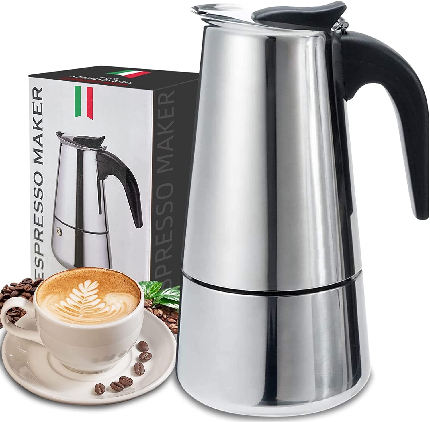 4/6/9 Cups Moka Pot Caffe Mach - Coffee Tea Espresso review and price