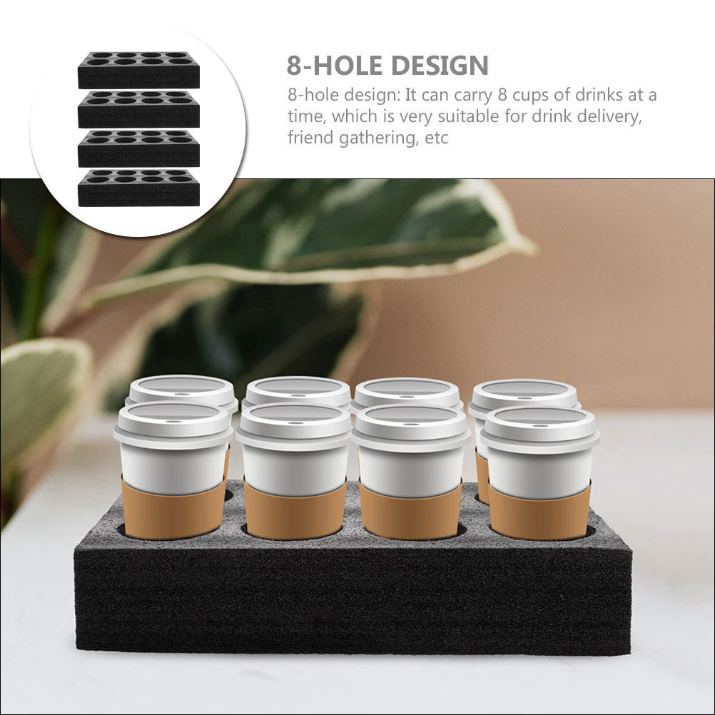 4Pcs 8-Hole Beverage Cup Tray  - Coffee Tea Cups review and price