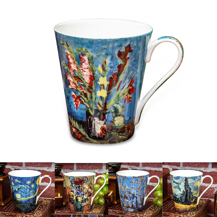 5 Pcs Set Bone China Van Gogh  - Coffee Tea Van review and price