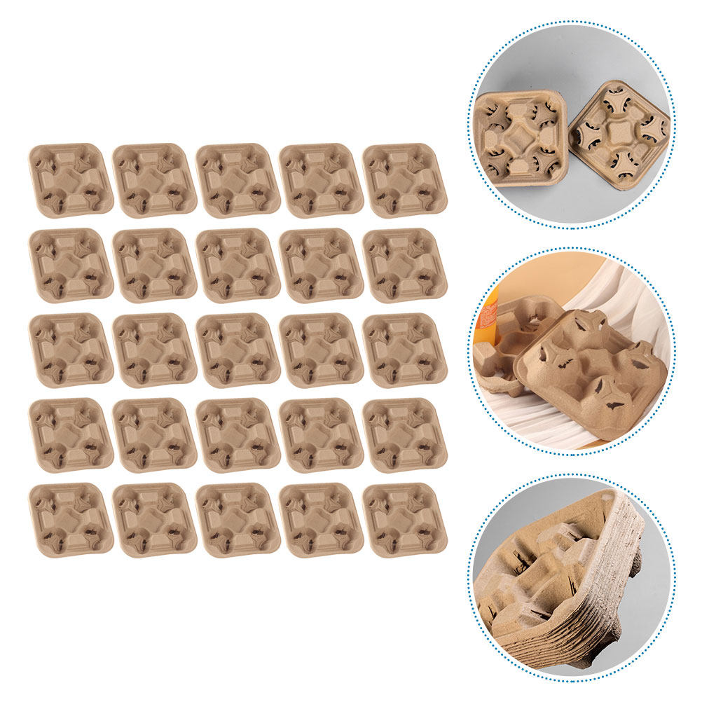 25Pcs Four-Cup Paper Pulp Hold - Coffee Tea Cups review and price