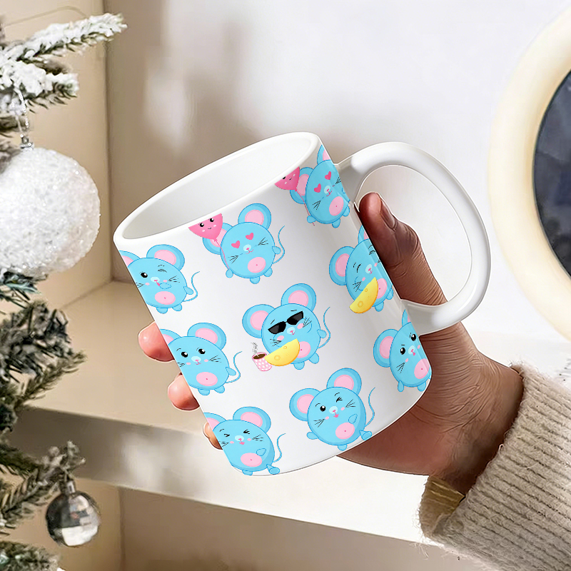 1PCS Funny Blue Mouse Emoji Ce - Coffee Tea Emoji review and price