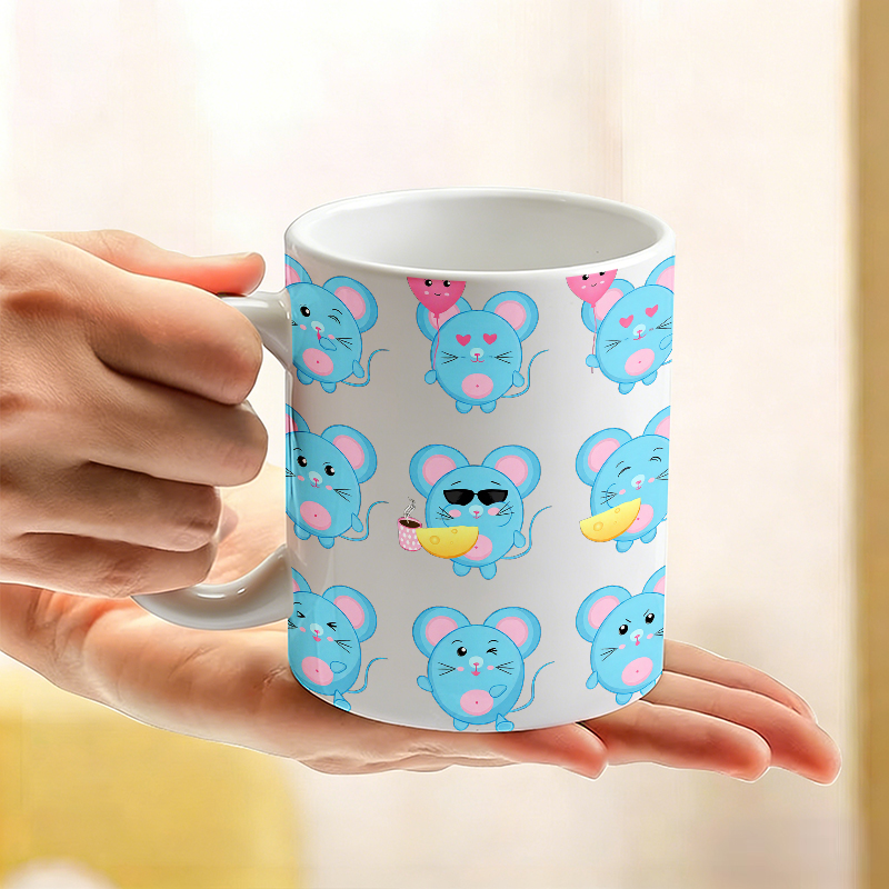 1PCS Funny Blue Mouse Emoji Ce - Coffee Tea Emoji review and price