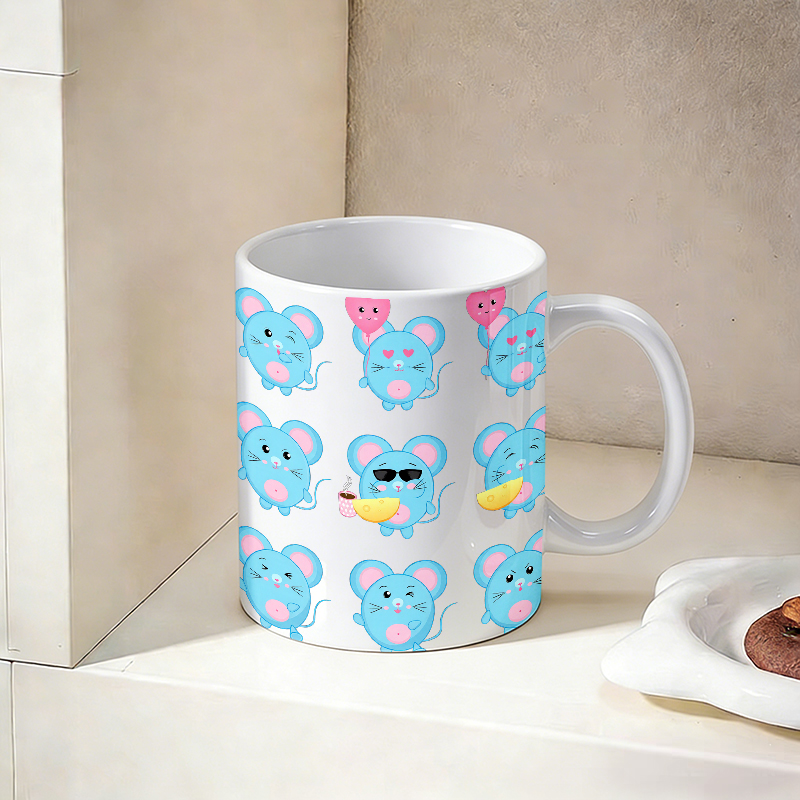 1PCS Funny Blue Mouse Emoji Ce - Coffee Tea Emoji review and price
