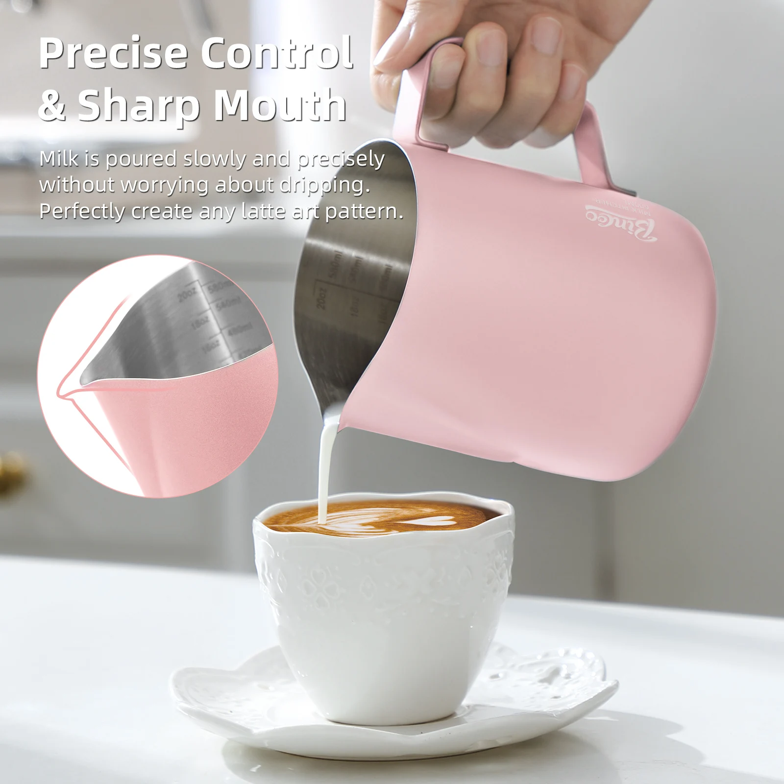 BINCOO 350/600ML Coffee Milk F - Barista Milk Jug review and price